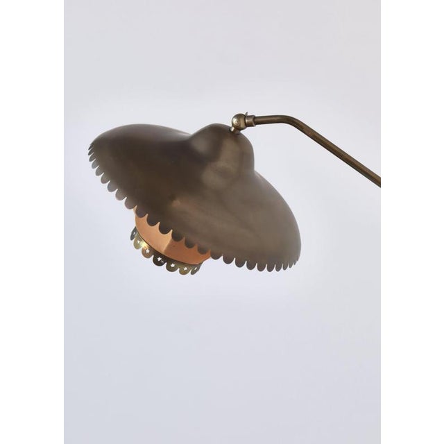 Adjustable Brass Swing Lamp attributed to Bent Karlby for Lyfa, Denmark, 1940s For Sale - Image 11 of 16