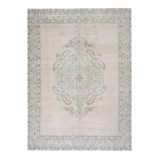 1970s Vintage Persian Handmade Wool Cotton Orange Area Rug For Sale