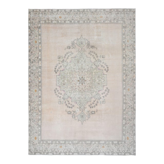 1970s Vintage Persian Handmade Wool Cotton Orange Area Rug For Sale