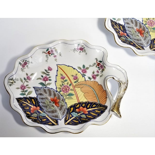 Ceramic Tray Pair Chinese Tobacco Leaf Porcelain For Sale - Image 7 of 12