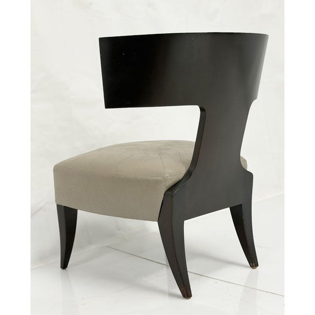 Donghia 1980s Donghia Klismos Slipper Chair in Mahogany-Finished Maple and Leather For Sale - Image 4 of 18