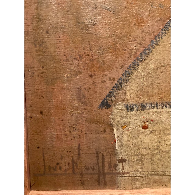 Vintage Mid-Century Modern French Still Life Orange Flowers Painting For Sale - Image 10 of 11