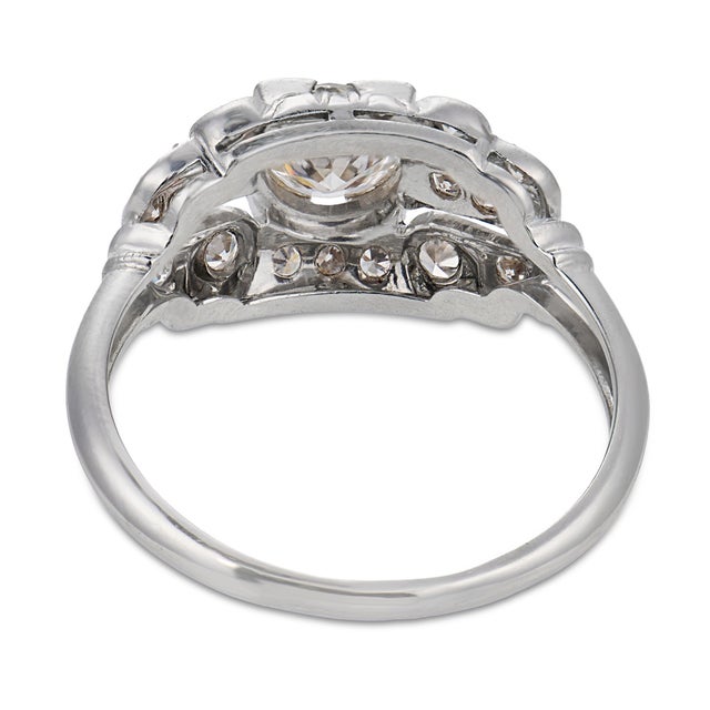 1930s Art Deco Diamond Platinum Engagement Ring, Size 6 For Sale In Los Angeles - Image 6 of 7