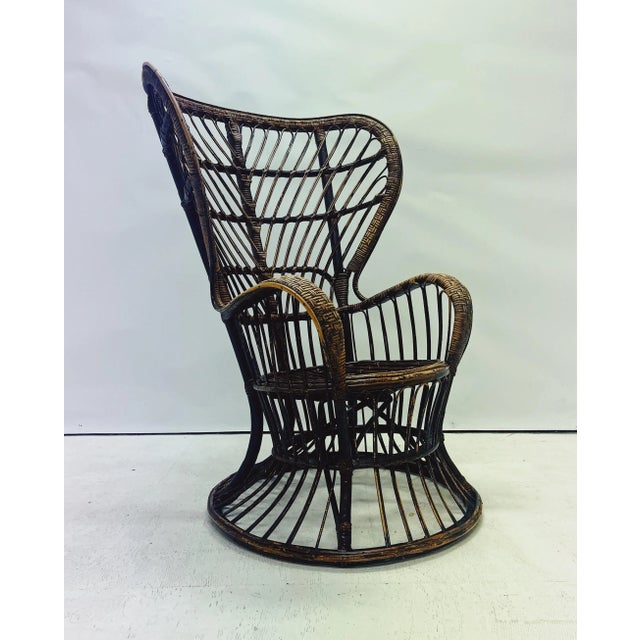Vintage Rattan Peacock Chair, 1960s For Sale - Image 6 of 6