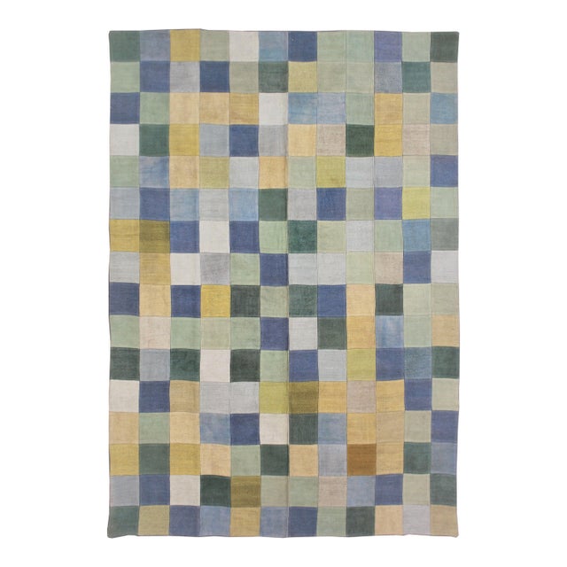 Hand Knotted Vintage Patchwork Kilim. 7'6" X 10'5" For Sale