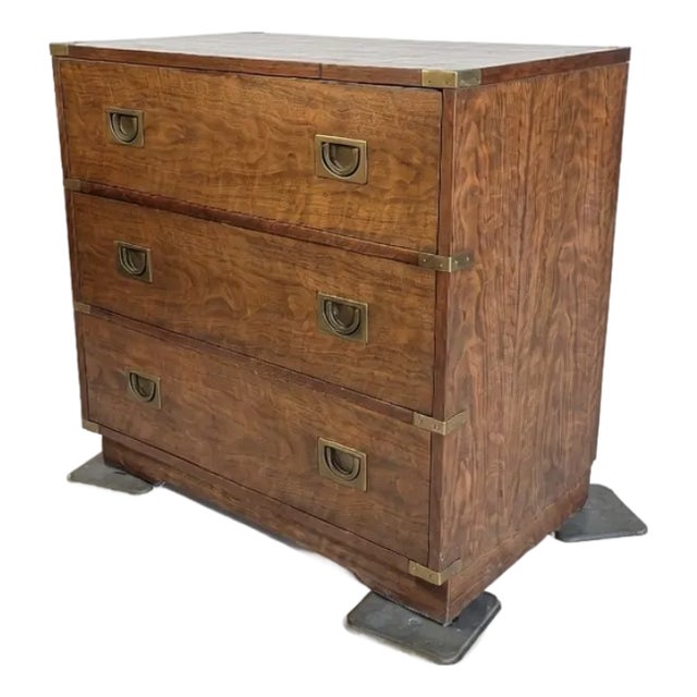 Vintage Drexel Brigade Collection Campaign Chest of Drawers - Mid-Century Modern Style For Sale