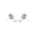 Green Oval Emerald & Diamond May Birthstone Stud Earrings in 14k White Gold- A Pair For Sale - Image 8 of 13