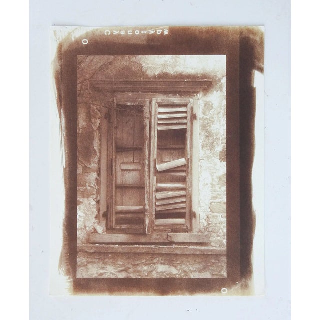 Vintage circa 1990's cyanotype photograph on paper by Eric C. Weller (20th century) Texas. Unsigned, old architectural...
