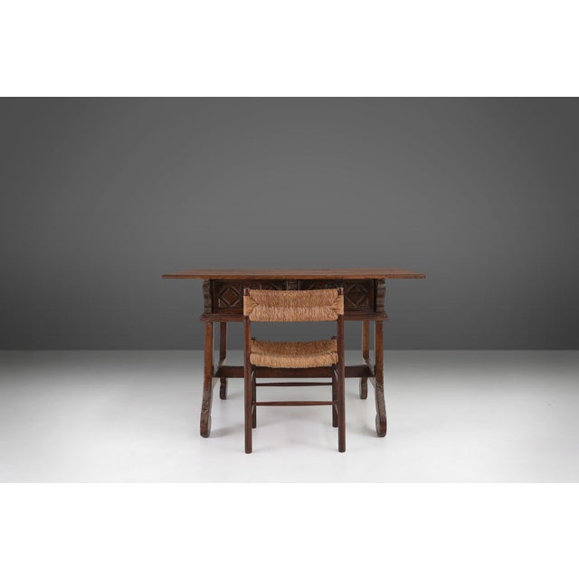 Antique Spanish Console Table in Carved Oak with Drawers, 1700s For Sale - Image 16 of 18