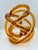Glass Vintage Hand-Blown Amber Art Glass Infinity Rope Love Knot Sculpture For Sale - Image 7 of 10