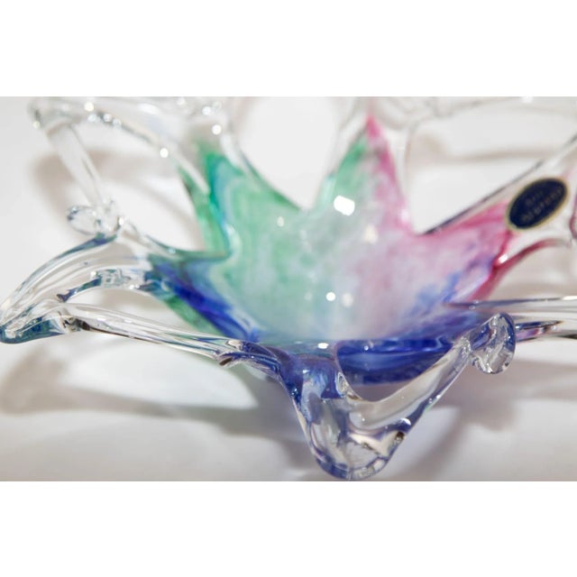 Vintage Murano Star Flower Shape Art Glass Dish Italy For Sale - Image 11 of 13