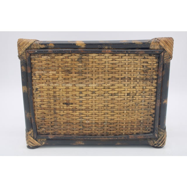 Brown Vintage Boho Chic Burnt Bamboo Letter Rack For Sale - Image 8 of 11