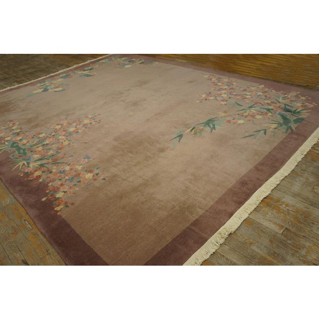 1920s Gray Cream Antique Walter Nichols Chinese Art Deco Rug Wool Carpet For Sale - Image 4 of 10