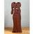 This vintage sculpture distills a pair of lovers into a single flowing, minimalist form, cut from a warm, reddish-brown...