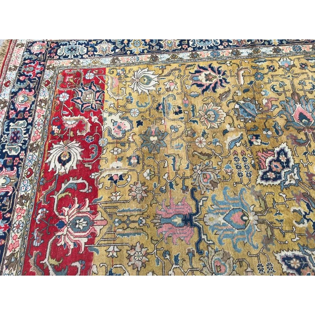 Red Vintage Tabriz Large Rug, 1950s For Sale - Image 8 of 18