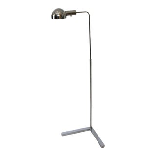 1980s Casella Floor Lamp Polished Chrome Adjustable For Sale
