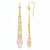 Vintage Inspired Rose Quartz Dangle Earrings with colorless topazes. Art Nouveau Style Rose Quartz Drop Earrings Silver,...