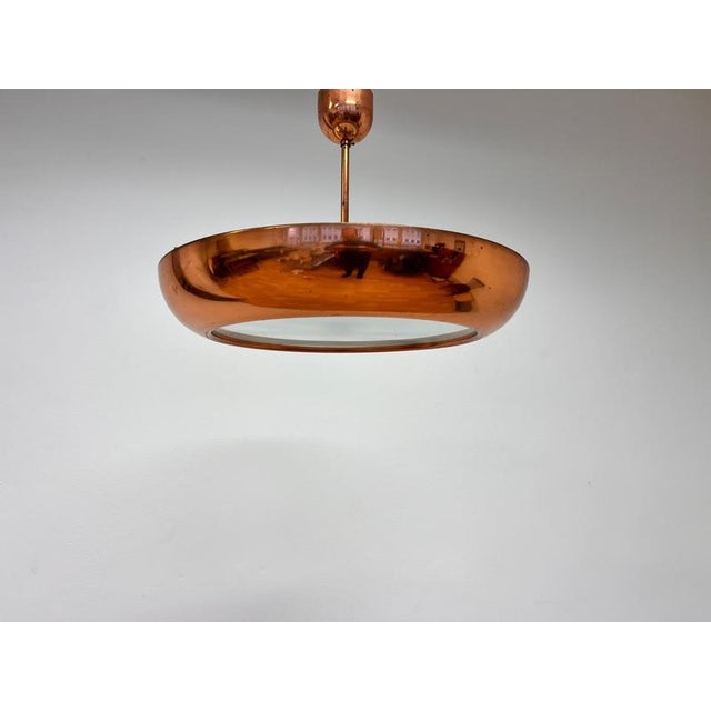 Bauhaus Copper Pendant Lights from Napako, 1940s, Set of 2 For Sale - Image 9 of 10