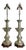 Pair Vintage Mid-Century Modern Pewter Candlestick Lamps With Chinoiserie Bases For Sale