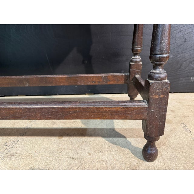 Brown Long Georgian Oak Joint Stool, 1800 For Sale - Image 8 of 14