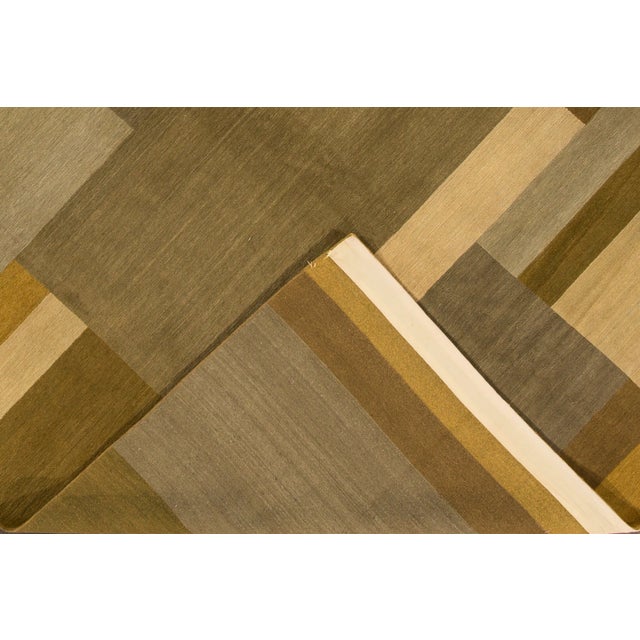 Contemporary Modern Geometric Minimalist Nepalese Wool Rug For Sale - Image 3 of 6