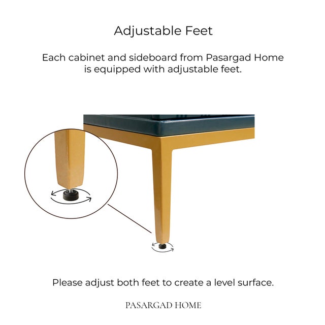 Pasargad Home Edgar Modern Sideboard, Teal/Gold For Sale - Image 12 of 12