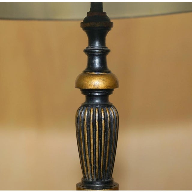 1920s Chinese Chinoiserie Black Lacquer Table Lamp, 1920s For Sale - Image 5 of 16