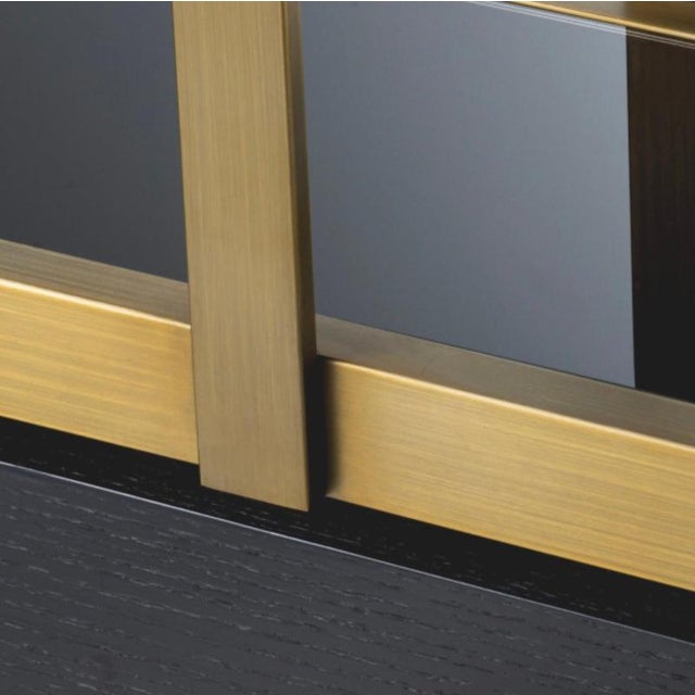Shelves in Brushed Brass Finish and Smoked Glass For Sale - Image 5 of 7