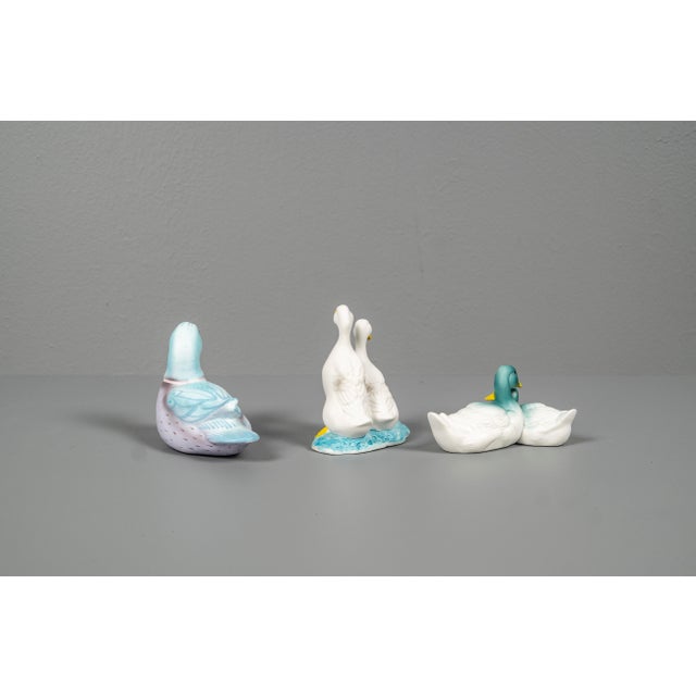 Green Porcelain Duck Figures, Taiwan & Germany, Set of 3 For Sale - Image 8 of 12