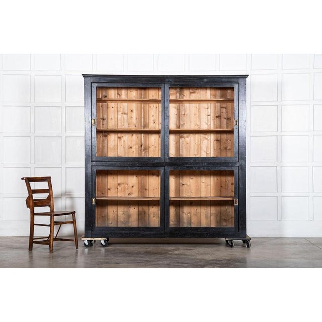 Large English Ebonised Pine Housekeepers Cabinet, 1880 For Sale - Image 4 of 18