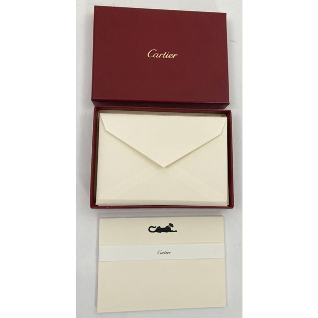 Cartier Card and Envelope Set with the Iconic Panther Jewelry Design. Authentic Luxury Cartier Stationery Card Letter and...