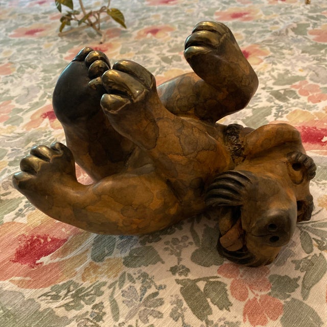 Very interesting painted bronze dog by artist Marty signed 1978 very unusual style bronze painted depicting a whimsical...