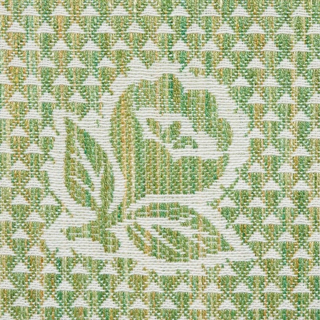 Contemporary Sample - Schumacher Fleurette Fabric in Leaf For Sale - Image 3 of 5