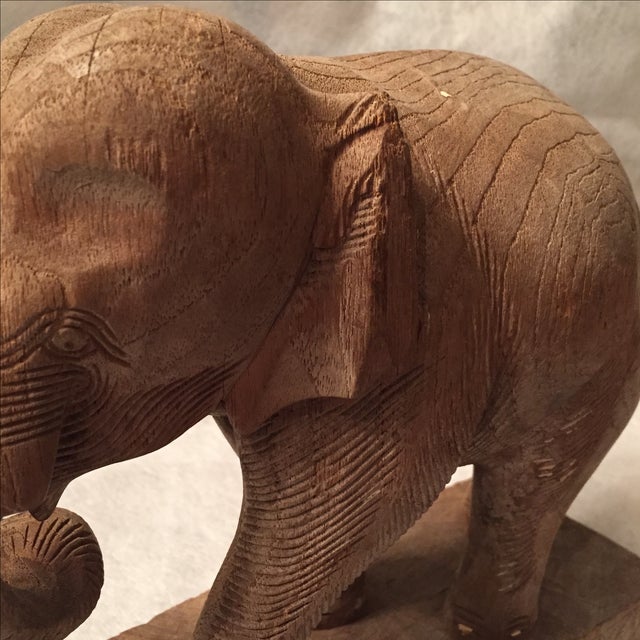 Brown Antique Elephant Statue For Sale - Image 8 of 11