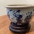 Antique Chinese Kangxi Style Blue & White Glazed Jardiniere Qing Dinasty (1644-1912) on Wood Base For Sale - Image 4 of 12