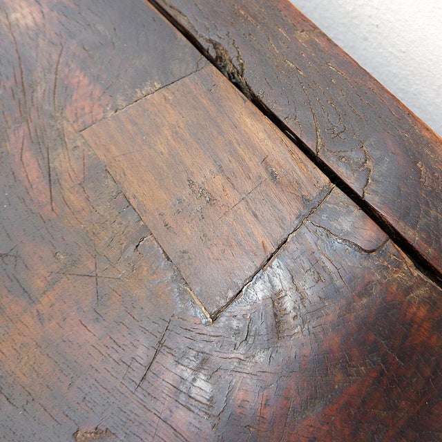 Spanish Carved Oak Bench Coffer, 1700s For Sale - Image 13 of 16