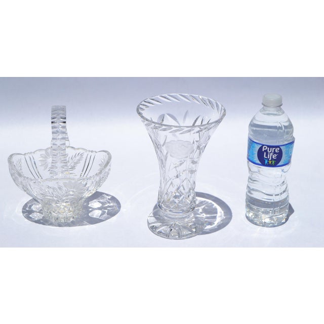 Waterford 1970s Waterford Brilliant Cut Crystal Heavy Vase Star Base For Sale - Image 4 of 12