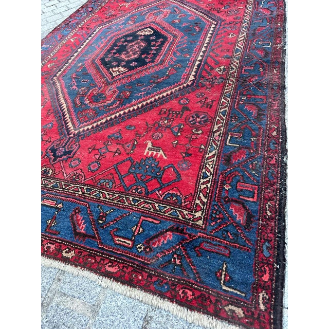 Vintage Distressed Hamadan Rug, 1950s For Sale - Image 15 of 18