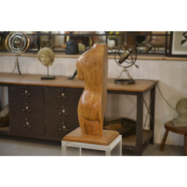 Oak Nude Sculpture, 1960s For Sale - Image 4 of 8