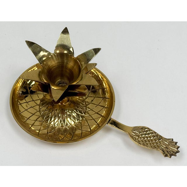 Figurative Brass Pineapple Candlestick Holder For Sale - Image 3 of 6