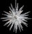 Italian Sputnik chandelier with clear Murano icicle shaped glasses, mounted on chrome finish metal frame / Made in Italy...