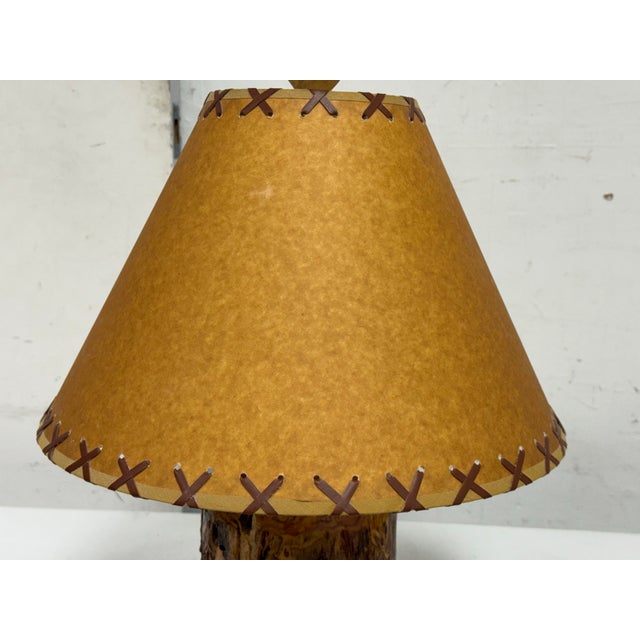Early 21st Century Organic Modern Live Edge Rustic Wood Table Lamp, Signed "A" For Sale - Image 5 of 12