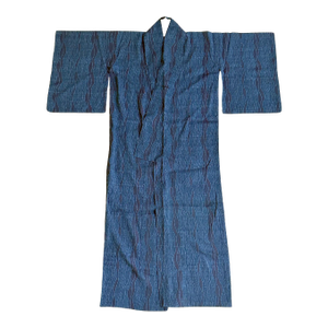 Early 20th Century Japanese Woven Asa Double Ikat Summer Usumono Kimono Provenance