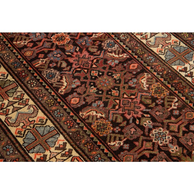 Antique Malayer Wool Runner Handmade With Multicolor Floral Design For Sale - Image 9 of 9