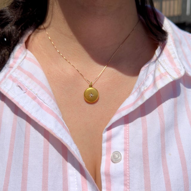 Edwardian Shreve & Co. Celestial Bloomed Gold Pearl Locket, Elizabeth 1902 For Sale - Image 10 of 12