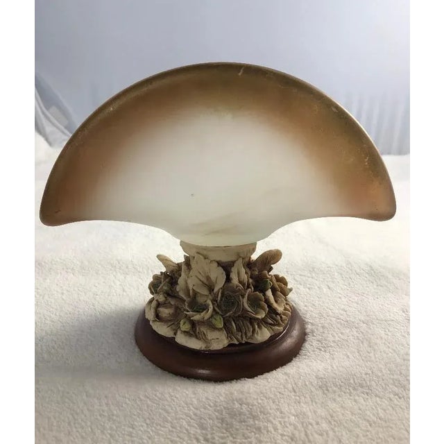 Hollywood Regency Vintage Frosted Glass Capodimonte Bowl For Sale - Image 3 of 8