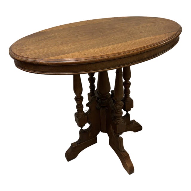 Antique Victorian Oval Parlor Accent Table. For Sale