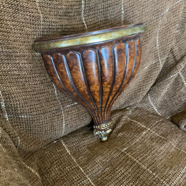 This beautiful pair of Maitland-Smith wall sconces have a hand painted finish with brushed gold accents. Maitland-Smith is...