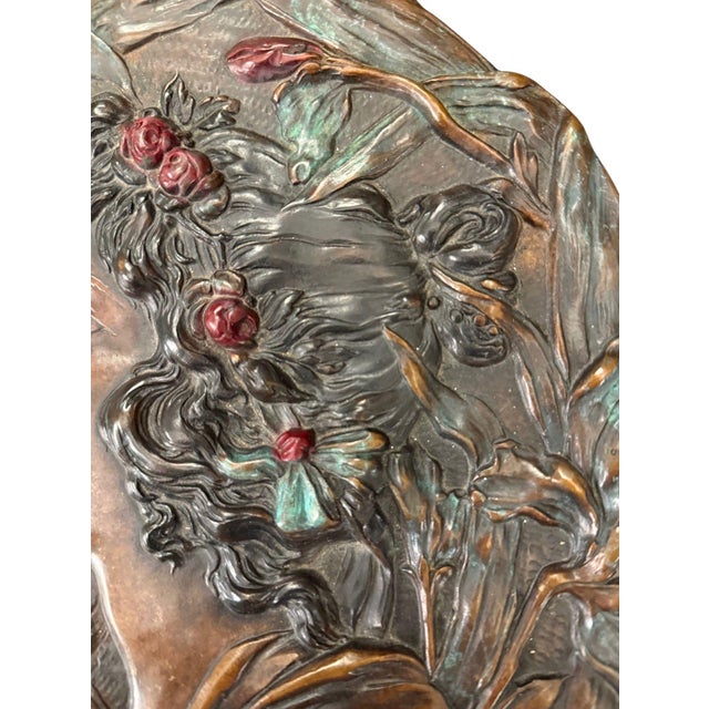 Signed A. Mucha Art Nouveau Floral Relief Wall Plaque, Early 20th Century. For Sale - Image 4 of 13