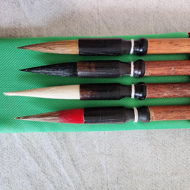 A curated set of four professional-grade Zhonghua Hubi (Lake Brushes) sourced from the historic Huzhou region. These...